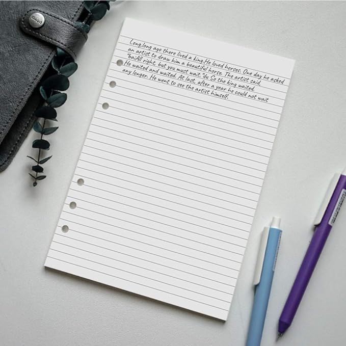 (3-Pack) A5 Lined Refills Paper for Filofax Planner/Binders/Organizer, 6 Hole Punched Loose Leaf Paper, Total 300 Sheets/600 Pages, 100gsm, White, 148 x 210mm