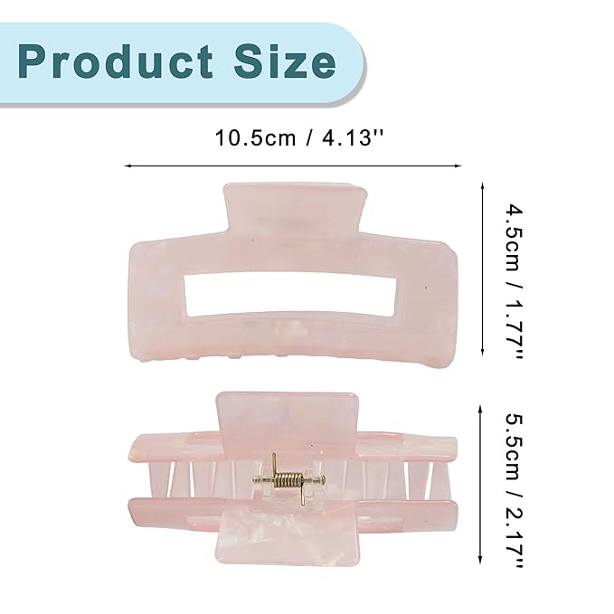 VOCOSTE Hair Caw Clips, Acetic Acid Hair Clips, Tortoise Hair Clips, Large Hair Claw Clips, Hair Barrettes for Women, Pink