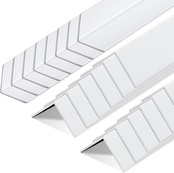 Sasylvia 20 Pcs 2-3/8 x 48 Inches Wall Corner Protector Guards, Prevent Scratches and Scuffs, White Vinyl Corner Trim Molding, Easy to Install & Clean for Door, Countertop, Furniture, and Cabinet Protection