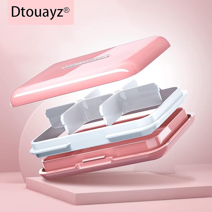 Daily Pill Organizer, Pill Box for Purse - Dtouayz Travel Pill Case, Vitamin Supplement and Medication Dispenser Waterproof 6 Compartment Medicine Holder, Weekly Large Pill Container