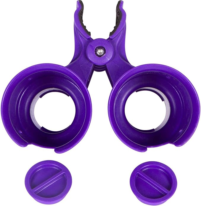 ROBOCUP, (Purple EZ-Spring), Patented Clamp On Boat Cup Holder |Multifunction Dual Drink Caddy for Fishing Poles, Tools, Net |Portable Storage for Boating, Beach, Umbrellas, Golf Carts, Strollers