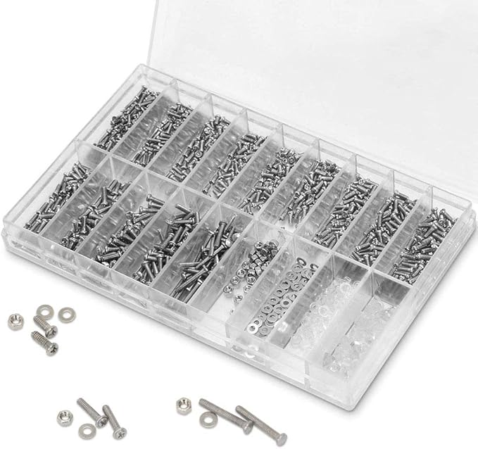 Eyeglasses Repair Kit, HKIDEE Sunglasses Repair Kit with 1000PCS Eyeglass Screws and 6 Pcs Screwdrivers Tweezer for Glasses, Sunglass, Watch Clock Spectacle Repair