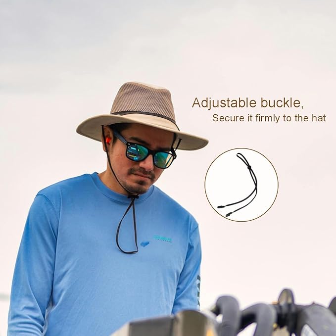 Hat Strap 2PCS, Adjustable with Clips, Very Suitable for Outdoor Activities, Anti-Lost and Anti-Wind (Black)