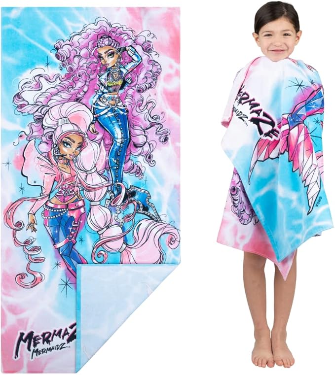 Mermaze Super Soft Cotton Bath/Pool/Beach Towel, 58 in x 28 in, (Official Mermaze Product) by Franco