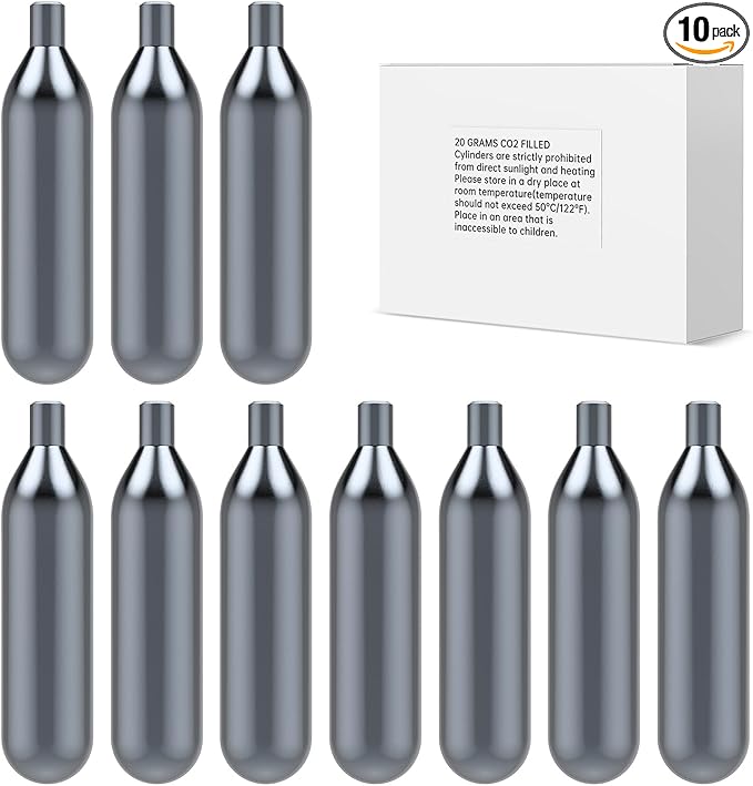 10 Pack 20 Gram Unthreaded CO2 Cartridges for Gallo Drain Gun HVAC Drain Line Cleaner Tool,CO2 Drains Gun Cartridges
