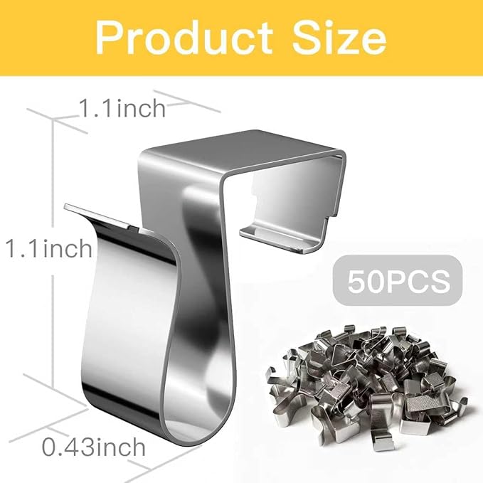 Gutter Clips for Hanging Outdoor Lights Christmas Light Gutter Clips for Outside String Lights Metal Weatherproof Gutter Light Clips for Xmas Halloween Outdoor Holiday Lights(50pcs)