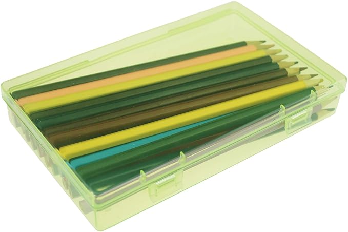 Goodma 4 Pieces Rectangular Plastic Boxes Empty Storage Organizer Containers with Hinged Lids for Small Items and Other Craft Projects (Green, 7.1 x 4.3 x 1.2 inch)