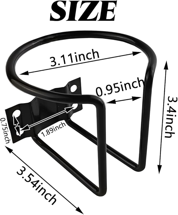 TIHOOD 4PCS Boat Ring Cup Holder Stainless Steel, Wall Mounted Cup Drink Holders for Boat, Universal Cup Holders for Marine, Yacht, Truck, RV, Trailer, Installs on Walls and Rails