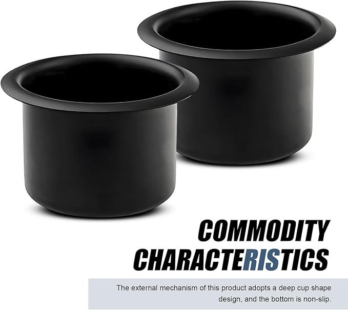 WZP 2PCS Couch Cup Holder, Metal Sofa Recliner-Handles Drop-in Cup Holder Insert Replacement, Drink Can Holder for Sofa Boat Rv Couch Car Truck Poker Table (Black)