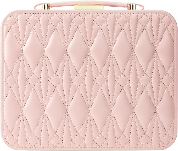 Large Jewelry Travel Case, Jewelry Case for Necklaces, Large Jewelry Case, Jewelry Box for Women Girls. (Pink)