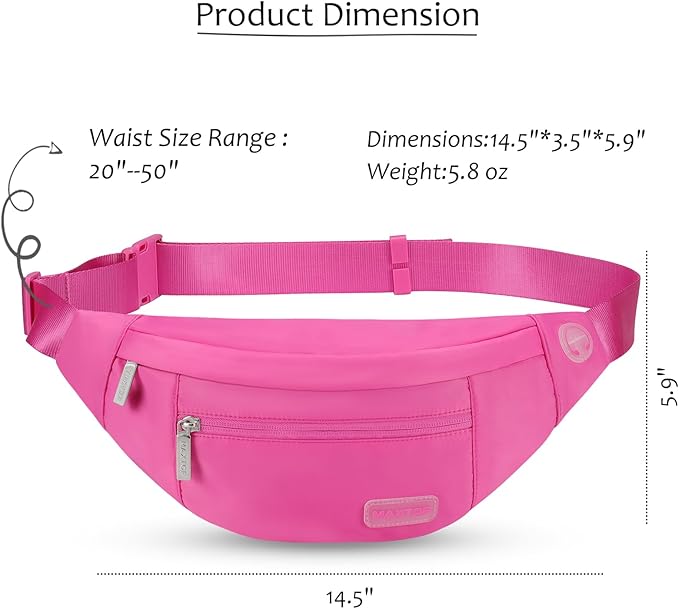 MAXTOP Large Crossbody Fanny Pack with 4-Zipper Pockets, Gifts for Enjoy Sports Festival Workout Traveling Running Casual Hands-Free Wallets Waist Pack Phone Bag Carrying All Phones