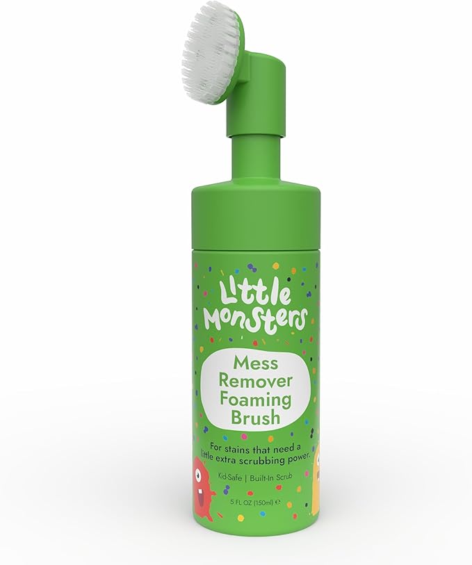 Little Monsters Mess Remover Foaming Brush 5 fl oz (150ml) | Kid-Friendly Laundry Stain Remover Spray, Newborn Essentials & Baby Essentials, For Tougher Stains on Clothes, Shoes, Upholstery, & More