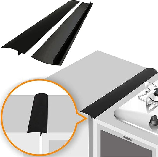 Linda's Essentials Silicone Stove Gap Covers (2 Pack), Heat Resistant Oven Gap Filler Seals Gaps Between Stovetop and Counter, Easy to Clean Stove Gap Guard (21 Inches, Black)