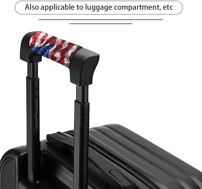 KUIFORTI Patriotic Flag Luggage Handle Wraps for Suitcase 2 Pack Door Handle Protection Sleeve Cover Neoprene Travel Accessories