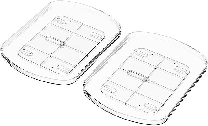 Yieach Clear Refrigerator Lazy Susan Turntable,15.7''x11.8'',Rectangular Fridge Turntable Organizer,Large Rotating Fridge Tray for Kitchen,Countertop,Pantry,Cabinet,Jars and Condiment Organizer,2 Pack