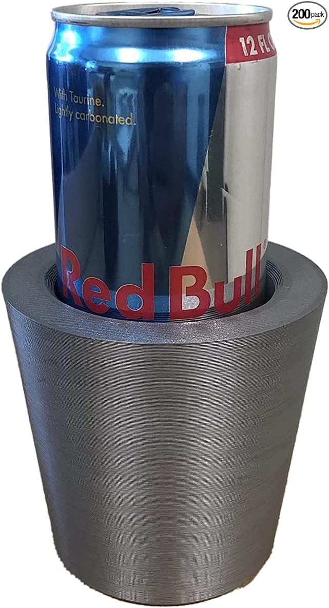 Red Bull Slim Can Cup Holder Adapter (3D Printed in the USA) (Space Grey)