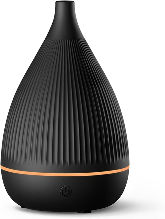Ultrasonic Essential Oil Diffuser, Home Fragrance Aroma Diffuser with Auto Shut-Off, Color Change Night Light & Ultra-Quiet Operation, BPA-Free Portable Aromatherapy Humidifier for Home (Black)