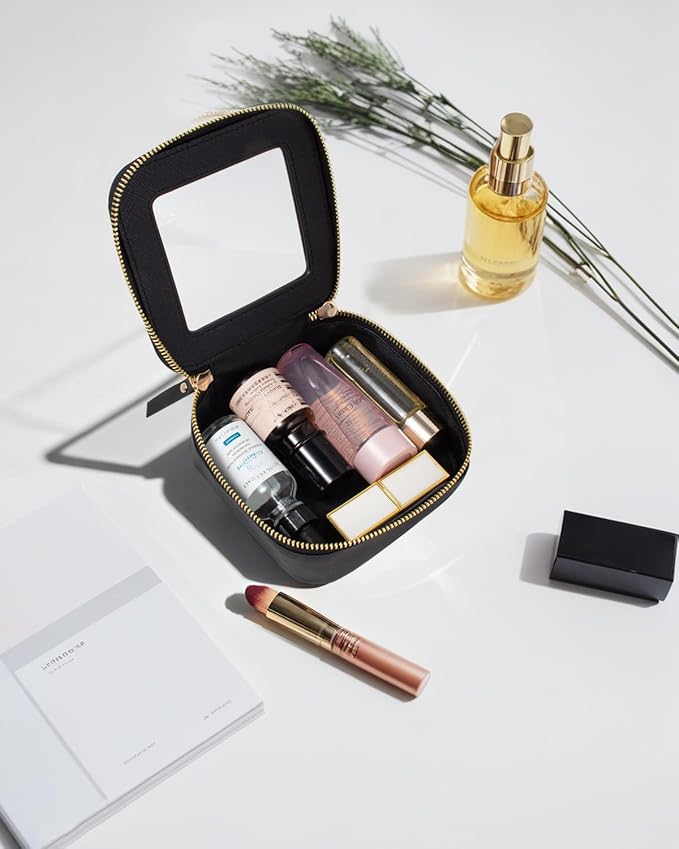 Small Clear Makeup Bag, Mini Makeup Pouch TSA Approved Toiletry Bag for Women Travel Makeup Bag Cute Clear Cosmetic Bag Waterproof Make Up Bag Organizer for Car Essentials