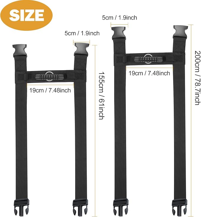 Carrying Strap with Handle, Handheld Belt for Safely Moving and Lifting Heavy Boxes, Adjustable Belt, H-Shaped Style Carry Straps, Suitable for Cylinder, Camping Mat(78.7 inch)