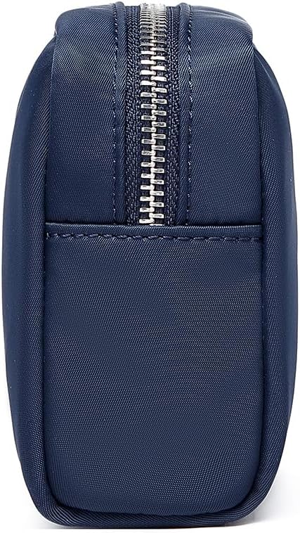 Waterproof Makeup Bag Large Capacity Women's Classic Black Wash Bag Adjustable Partition Wash Bag Brush and Cosmetic Carrying Bag… (Navy Blue)