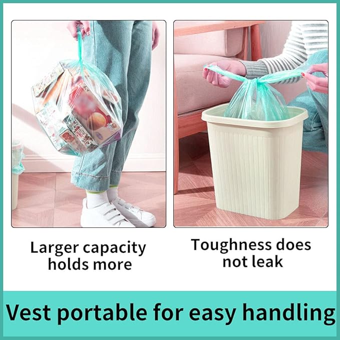 Trash Bags, 5 Rolls/100 Counts Small Garbage Bags for Office, Kitchen,Bedroom Waste Bin,Colorful Portable Strong Rubbish Bags,Wastebasket Bags