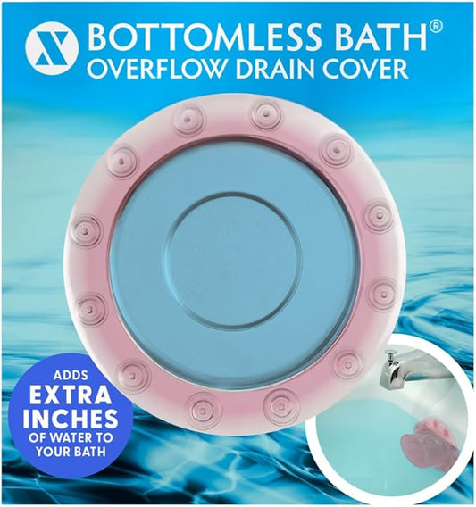 SlipX Solutions Bottomless Bath, Essential Overflow Drain Cover for Bathtub, Best Bath Accessories for Women, Adds Inches of Water to Your Tub for Deeper Soak, 4" Diameter, Coral