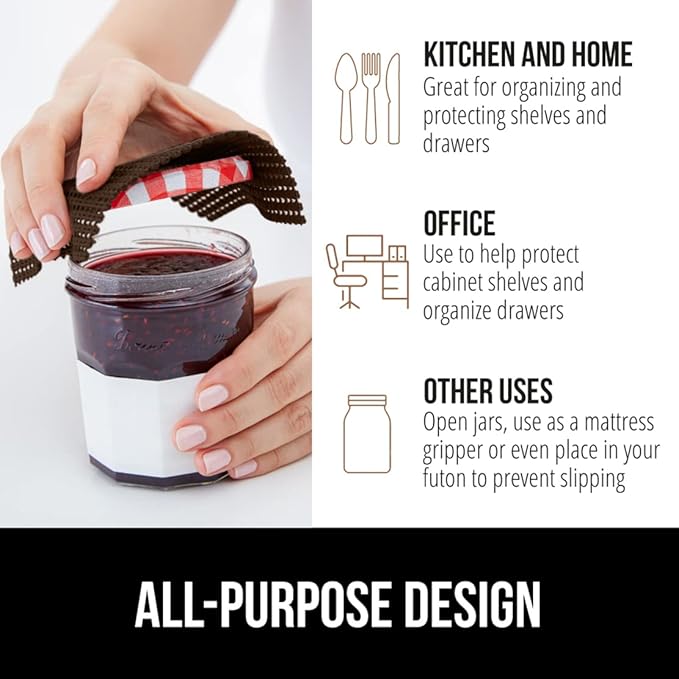 GORILLA GRIP powerGRIP Drawer Shelf and Cabinet Liner, Thick Strong Hold, Non-Adhesive Liners Protect Kitchen Cabinets and Cupboard, Bathroom Drawers, Easy Install, Breathable Mat, 20" x20', Chocolate