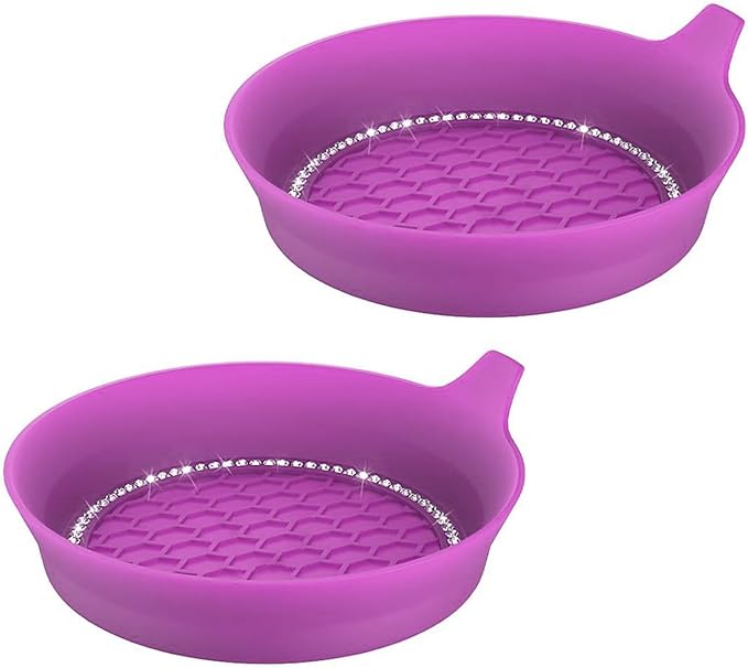 2 PCS Car Cup Coasters, Universal Cup Holder Coaster for Car Accessories, Bling CupHolders Insert for Women Non-Slip Silicone Car Cup Holder Coasters