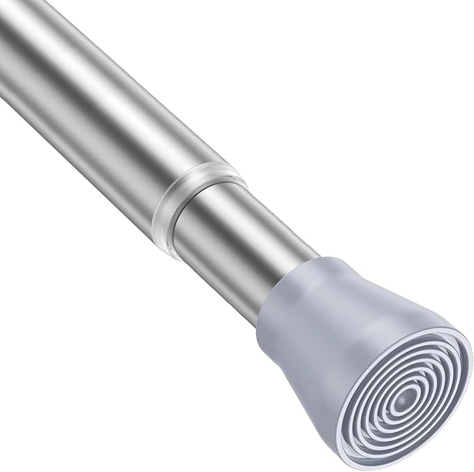 Tension Curtain Rod for Windows 27 to 50 Inch，Silver Spring Tension Rods short curtain rod Adjustable Spring Rod Extendable Tension Rod for Kitchen, Bathroom, Window, Bookshelf.