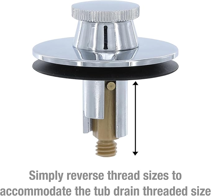 DANCO Lift and Turn Tub and Bath Drain Stopper, Chrome (88599)