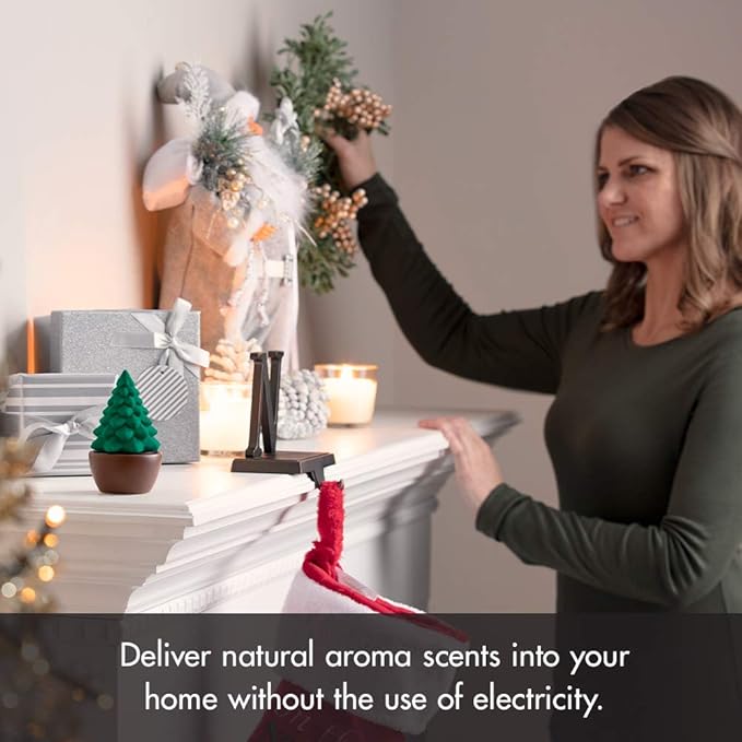 Ellia, Evergreen Christmas Tree Porcelain Aroma Diffuser, Holiday Décor for Essential Oils