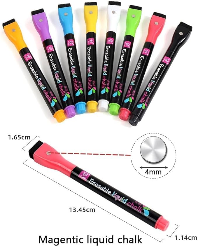 Hivillexun 3-Pack Acrylic Magnetic Dry Erase Calendar Whiteboard Set – Organize Your Refrigerator, Wall, or Fridge with Monthly, Weekly, and Daily Planners, Includes 8 Markers, Large Eraser, and Cloth