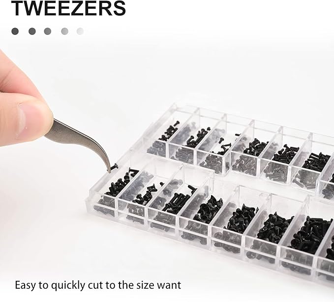 630 Pcs Tiny Micro Repair Screw Kit Eyeglass Sunglass Repair Kit with Screwdriver for Repair Spectacles, Watch, Jewelry