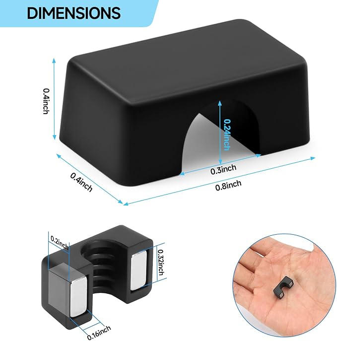 10 Pack Magnetic Cord Holder, Cable Clips - Strong Magnet Wire Management for Office, Under Desk, Nightstand, Car, Kitchen, Reusable Desk Cable Organizers