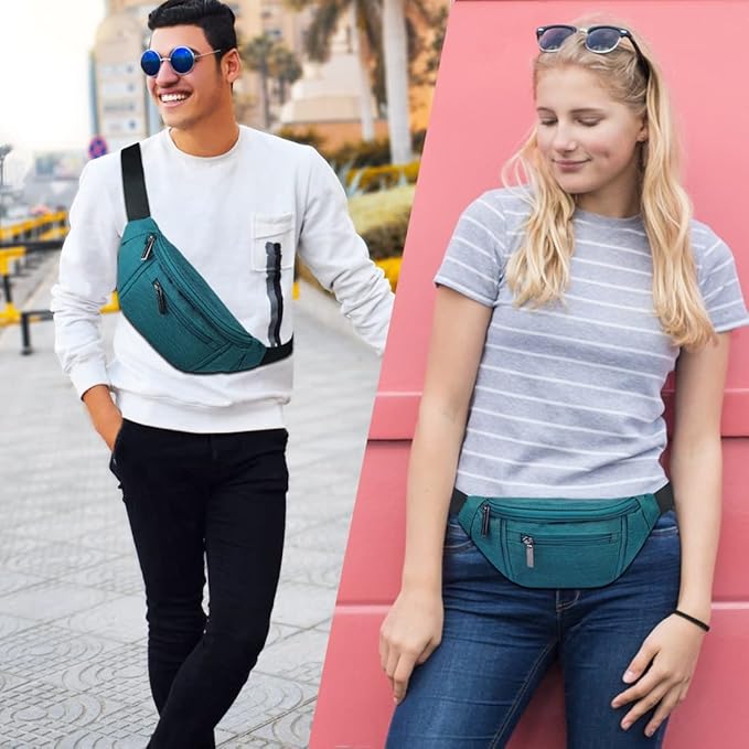 Fanny Pack for Men Women,Crossbody Waist Bag Pack,Belt Bag for Travel Walking Running Hiking Cycling,Easy Carry Any Phone,Wallet (Green)