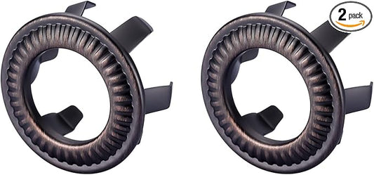 2 Pack Sink Overflow Ring, WOWOW Bathroom Kitchen Sink Basin Trim Copper Overflow Cover Hole Insert Cap, Vanity Sink Trim Rings (Oil Rubbed Bronze)