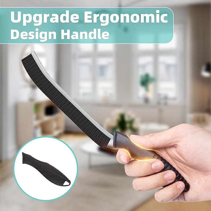 TQRR 2 Pack Cleaning Brush, Grout Brush, Hard Bristle Crevice Cleaning Brush, Multifunctional Deep Cleaning Supplies for Swimming, Walls, Shower, Bathroom, Tile, Kitchen,Tub, Sink, Toilet (2, Black)