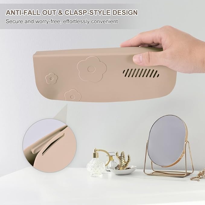 Travel Silicone Makeup Brush Holder with Breathable Lightweight Cosmetic Organizer Bag - Portable, Stylish, Versatile | Ideal Makeup Brush Case Pouch(Khaki)