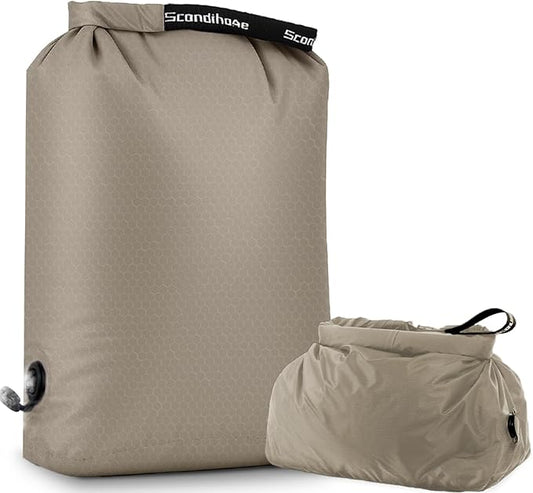 Travel Laundry Bag, Pump-Free Vacuum Compression Dirty Clothes Bag, Medium Reusable Waterproof & Washable Laundry Bag, Wet and Dry Bag, Ideal for Suitcases, Laundromats (1 Pcs) Gray