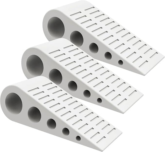 1.9 Inches Heavy Duty Door Stopper, 3 Pack Rubber Door Stop, Door Stoppers for Bottom of Door, Large Door Stopper Wedge for Home Office School (White)