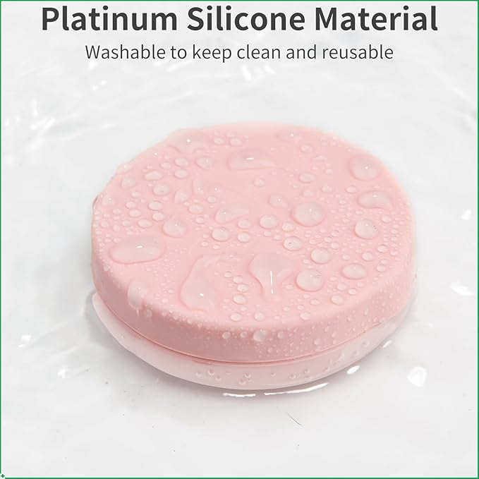 2 Pack Small Pill Box,3 Compartment Round Silicone Travel Pill Box for Purse Pocket, Waterproof Portable Compact Medicine Holder for Vitamin, Cod Liver Oil, Supplement (Red+Pink)