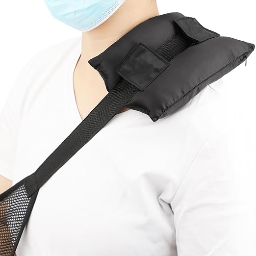 Satin Neck Pad Strap Cushion for Arm Sling Pillow Comfort Support Padding Rotator Cuff Replacemet Surgery Elbow Brace Carry Padded Cover Broken Wrist Hand Injury, Black