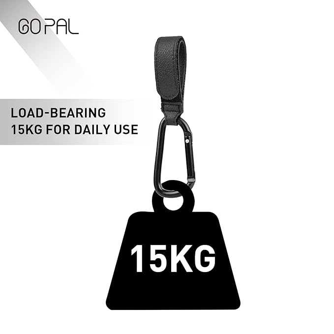 6 Pack Stroller Hooks for Bags, Baby Stroller Clips and Hooks Each Hold 33 lbs, Adjustable Stroller Carabiner Clip for UPPAbaby, DOONA, Baby Jogger, Britax, ChiccoC