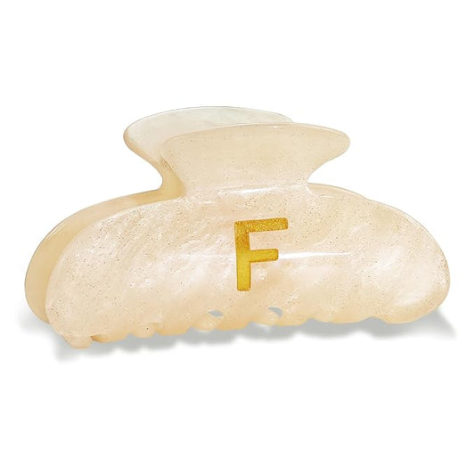 Acrylic Letter Hair Clips for Women Girl - Monogram Hair Claw Alphabet Large Hair Clip, Fashion Glitter Claw Clips Elegant And Durable Hair Accessory Teen Girl Gifts, Letter F