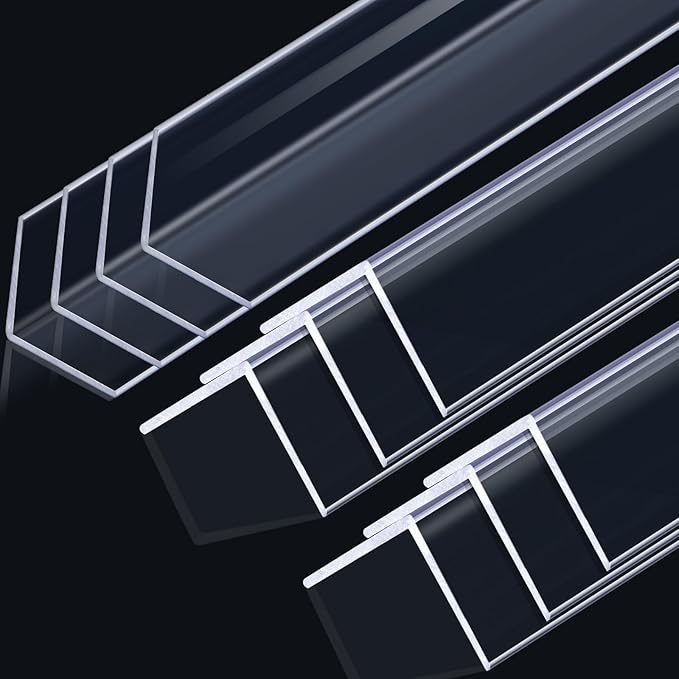 Sasylvia 10 Pcs Wall Corner Protector Guards, Avoid Scratching Scuffs, 1 x 48 Inches Vinyl Corner Trim Molding, Ease Install & Cleaning for Door Countertop Furniture Cabinet Protection, Clear