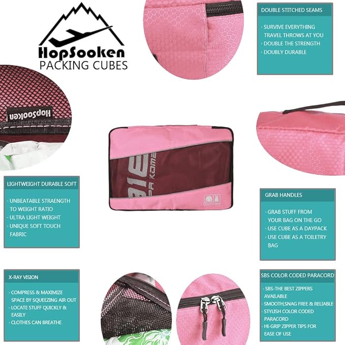 5 Set Packing Cubes for Travel Large Suitcase Luggage Organizer Bags Travel Accessories Vacation 4 Cubes 1 Laundry Pouch Bag