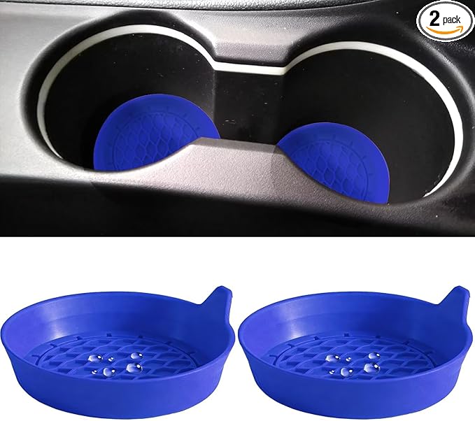 2 PCS Car Cup Coasters, Universal Cup Holder Coaster for Car Accessories, CupHolders Insert for Women Non-Slip Silicone Car Cup Holder Coasters