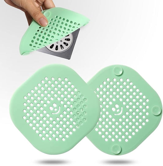 2 Pack Drain Cover Hair Catcher Silicone Drain Protector Hair Stopper for Shower Kitchen Bathroom Bathtub Mint Green