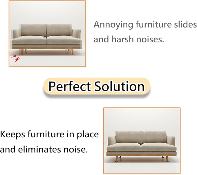2x2 Round Rubber Furniture Caster Cups, Anti-Sliding Furniture Pads Bed Stopper Floor Protectors with Grip - Protect Any Flooring