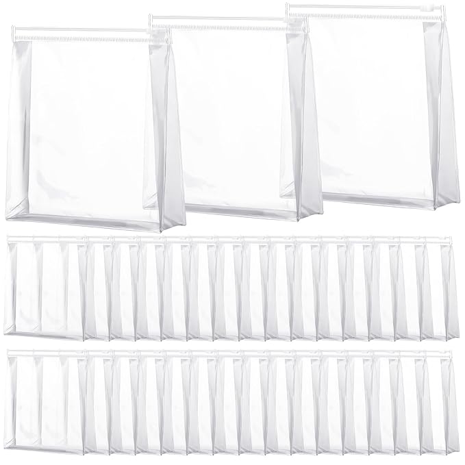 Xuniea 50 Pcs Mini Clear Makeup Bag Small Clear Zipper Pouch Travel Plastic Cosmetic Organizer Waterproof for Toiletries Swimsuit Bikini Bathing Suit (7.1'', Transparent)